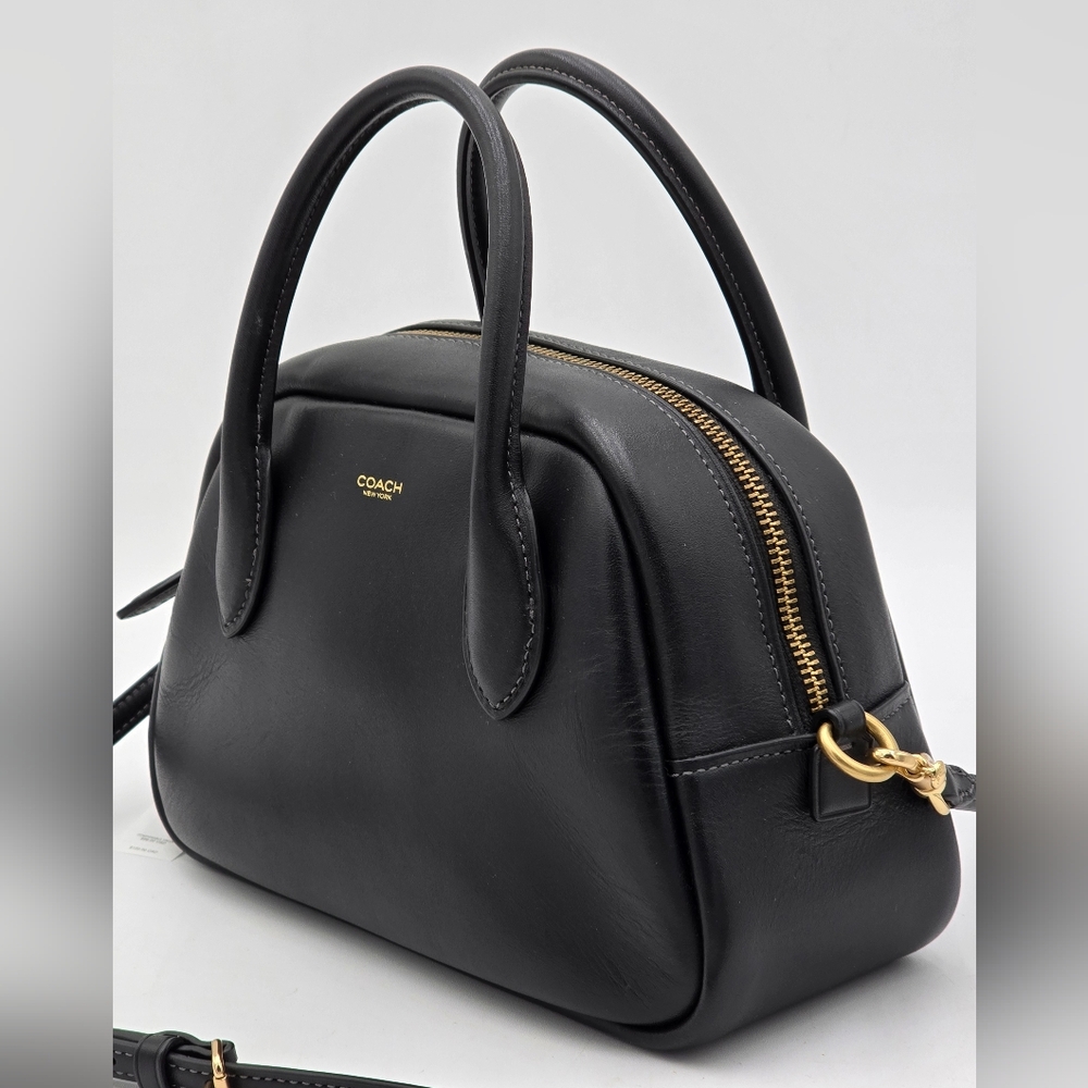 Coach Glovetanned Leather Borough Bowling Bag, Black - Picture 2 of 16